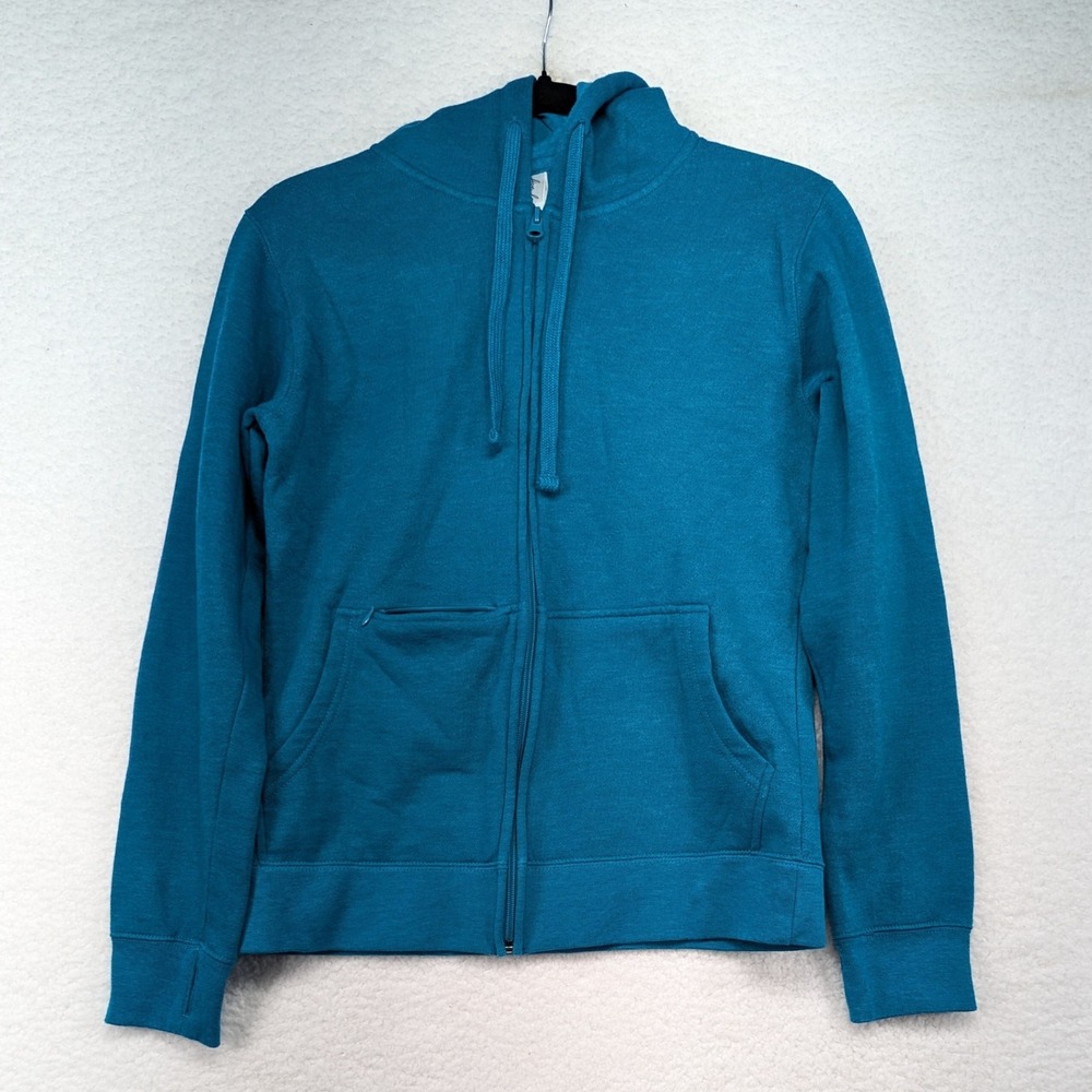 Love, Love Ouray Teal Full Zip Hoodie Small S‎ Thumb Hole Pockets Activewear